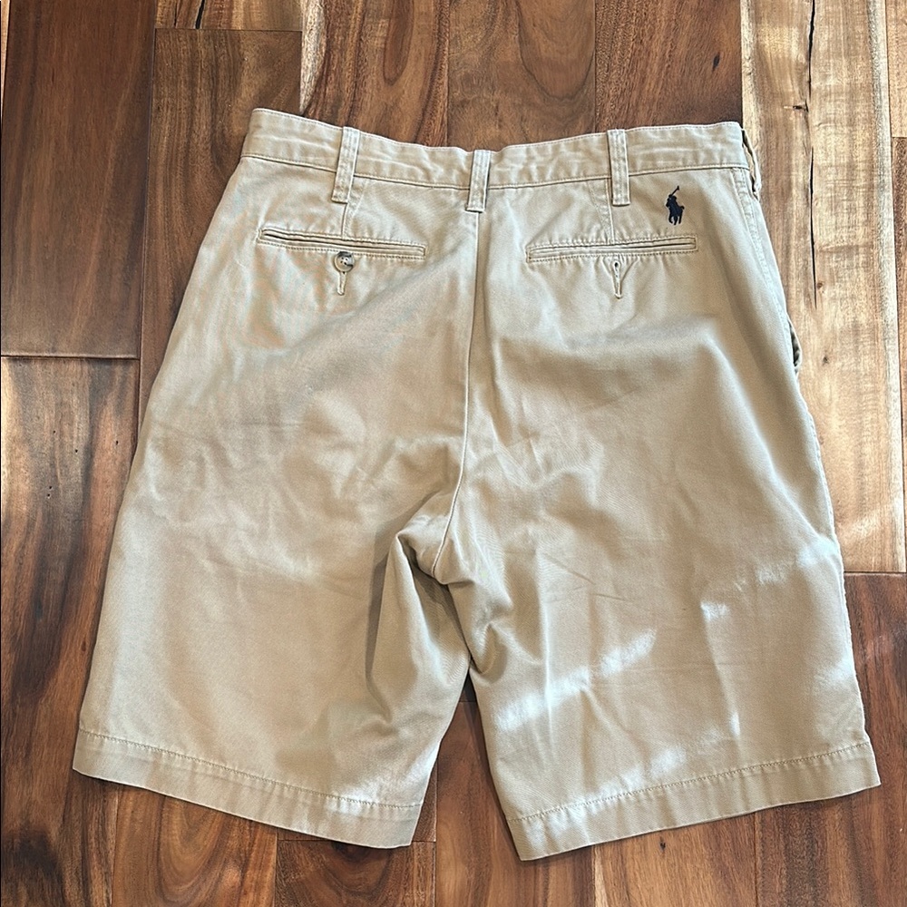 Ralph Lauren Tan Flat Front Shorts Classic Style